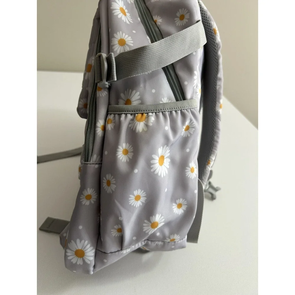 Aamytike Gray Daisy‑Print Backpack
